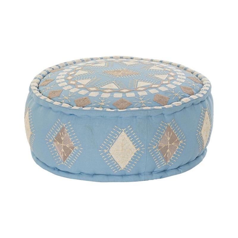 DKD Home Decor Floor Cushion Blue Polyester Cotton (60 x 60 x 25 cm) - Article for the home at wholesale prices
