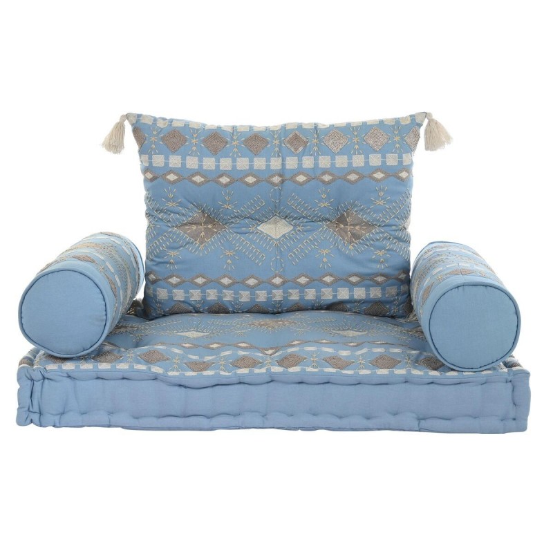 Chaise de jardin DKD Home Decor Bleu Coton (90 x 50 x 55 cm) - Article pour la maison à prix grossiste