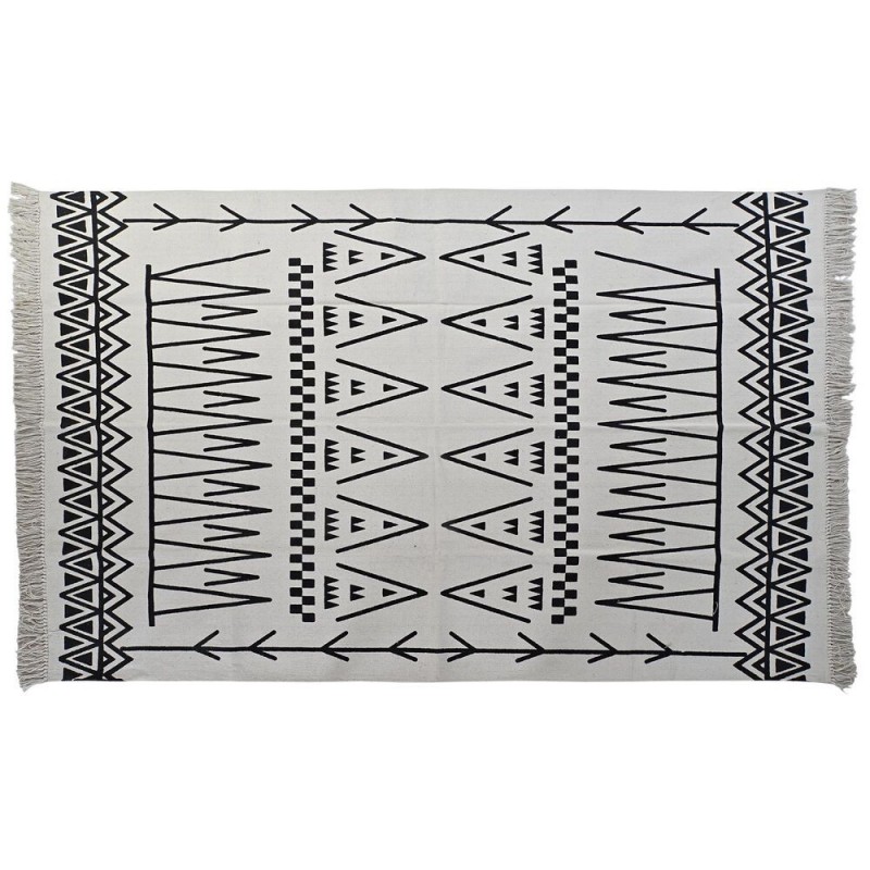 Tapis DKD Home Decor Noir Blanc Ikat (160 x 250 x 0,7 cm) - Article pour la maison à prix grossiste