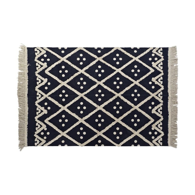 Tapis DKD Home Decor Beige Blue marine (120 x 180 x 0,7 cm) - Article pour la maison à prix de gros