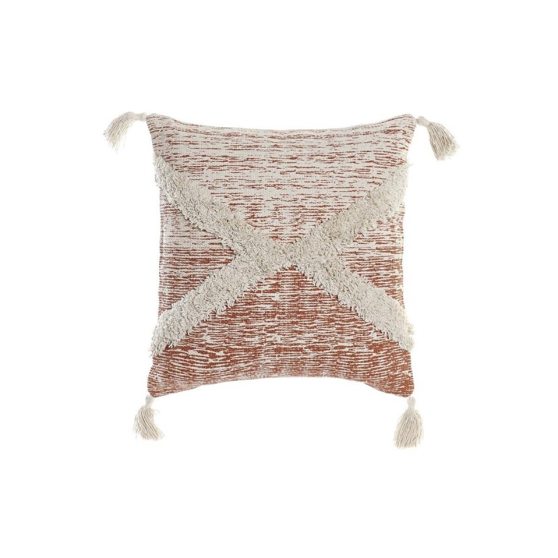 Coussin DKD Home Decor Beige Orange Polyester Coton Aluminium Frange (45 x 10 x 45 cm) à prix grossiste - Article pour la maison à prix de gros