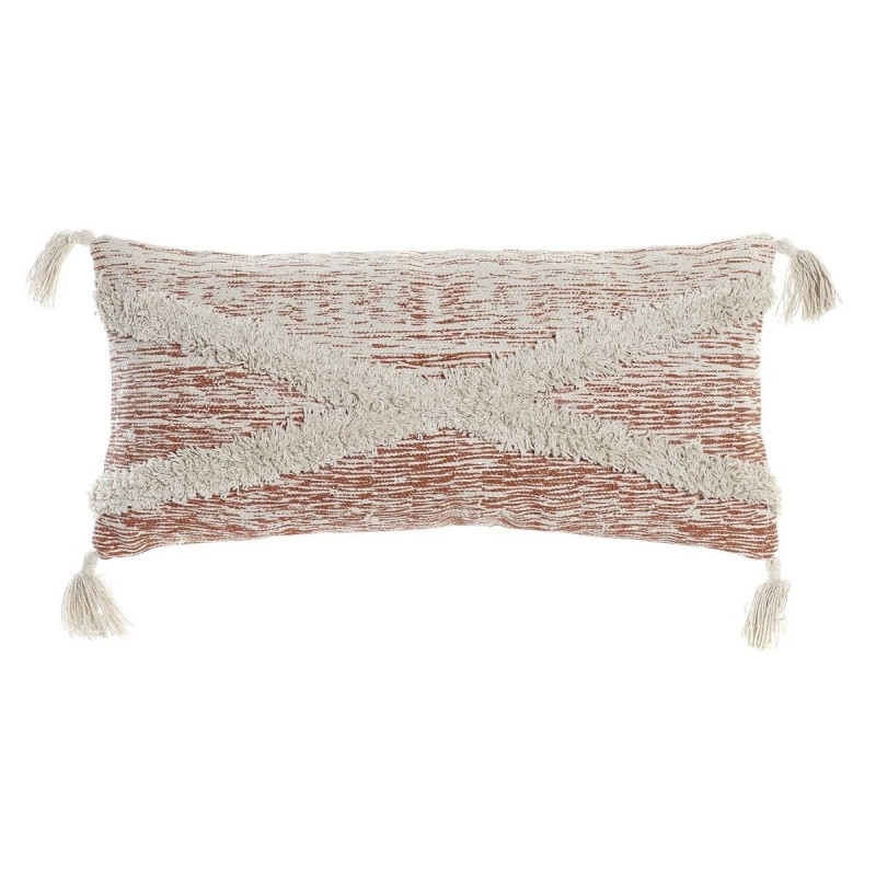 Coussin DKD Home Decor Beige Orange Polyester Coton Aluminium Frange (60 x 10 x 30 cm) à prix de gros - Article pour la maison à prix grossiste
