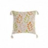 Cushion DKD Home Decor Beige Polyester Cotton Aluminium Multicolor Plant leaf (45 x 10 x 45 cm) - Article for the home at wholesale prices