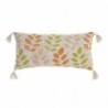 Cushion DKD Home Decor Beige Polyester Cotton Aluminium Multicolor Shabby Chic Leaf of a plant (60 x 10 x 30 cm) - Article for the home at wholesale prices