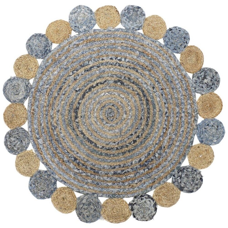Tapis DKD Home Decor Bleu Multicouleur Indien (200 x 200 x 1 cm) à prix de gros - Article pour la maison à prix grossiste