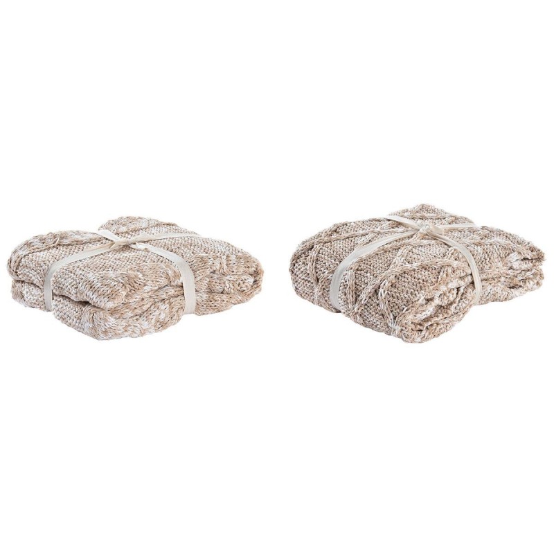 Couverture DKD Home Decor Polyester (150 x 125 x 1 cm) (2 Unités) - Article pour la maison à prix grossiste