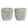 Bougie DKD Home Decor Bois Cire (15 x 15 x 15 cm) (2 Unités) - Article pour la maison à prix grossiste