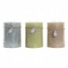 Bougie DKD Home Decor Vanille Cire Basique (14,5 x 14,5 x 20 cm) (3 Unités) - Article pour la maison à prix grossiste