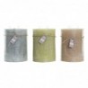Candle DKD Home Decor Vanille Cire Basique (14.5 x 14.5 x 20 cm) (3 Units) - Article for the home at wholesale prices