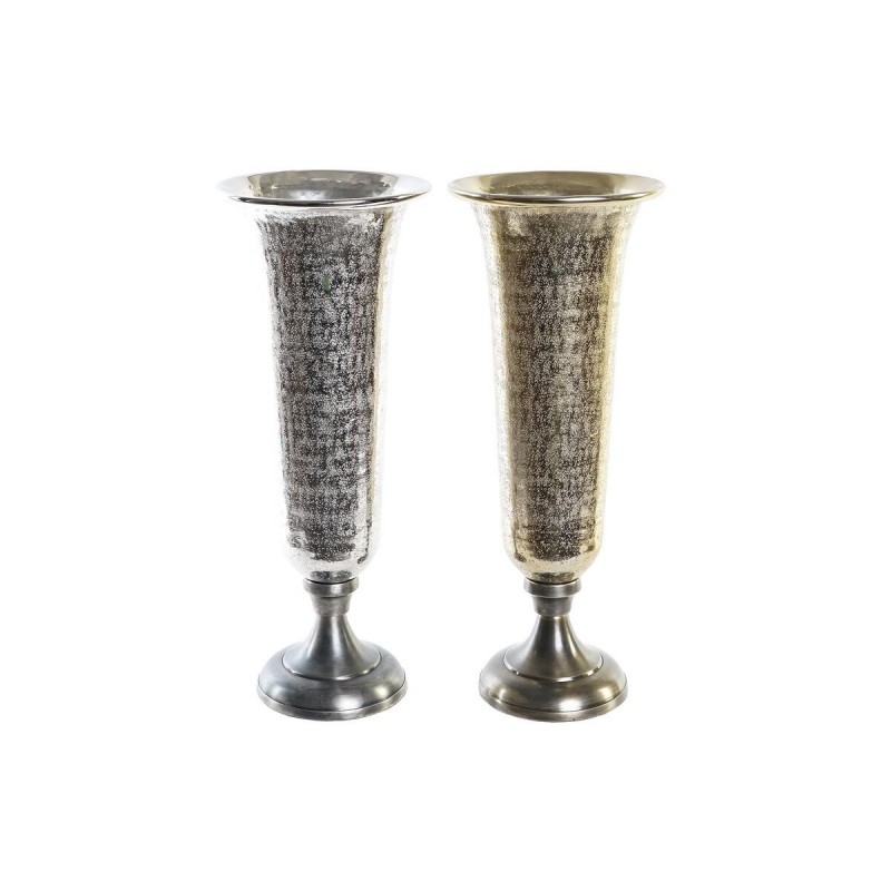 Vase DKD Home Decor Argenté Doré Aluminium Moderne (20 x 20 x 51 cm) (2 Unités) à prix de gros - Article pour la maison à prix grossiste