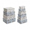 Jeu de Caisses de Rangement Empilables DKD Home Decor Bleu Blanc Fleurs Carton (43,5 x 33,5 x 15,5 cm) - Article pour la maison à prix grossiste Jeu de Caisses de Rangement Empilables DKD Home Decor Bleu Blanc Fleurs Carton (43,5 x 33,5 x 15,5 cm) - Article pour la maison à prix grossiste