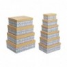 Jeu de Caisses de Rangement Empilables DKD Home Decor animaux Bleu Carton (43,5 x 33,5 x 15,5 cm) - Article pour la maison à prix grossiste