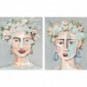Toile DKD Home Decor Fleurs Moderne (80 x 3,7 x 100 cm) (2 Unités) - Article pour la maison à prix de gros