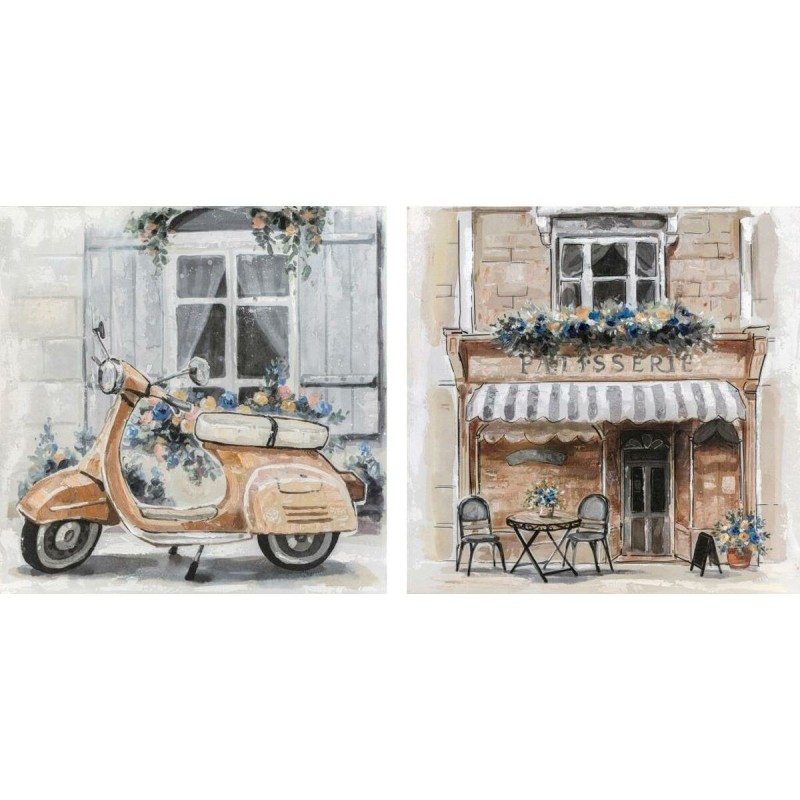 Toile DKD Home Decor Rue (90 x 3.7 x 90 cm) (2 Units) - Article for the home at wholesale prices