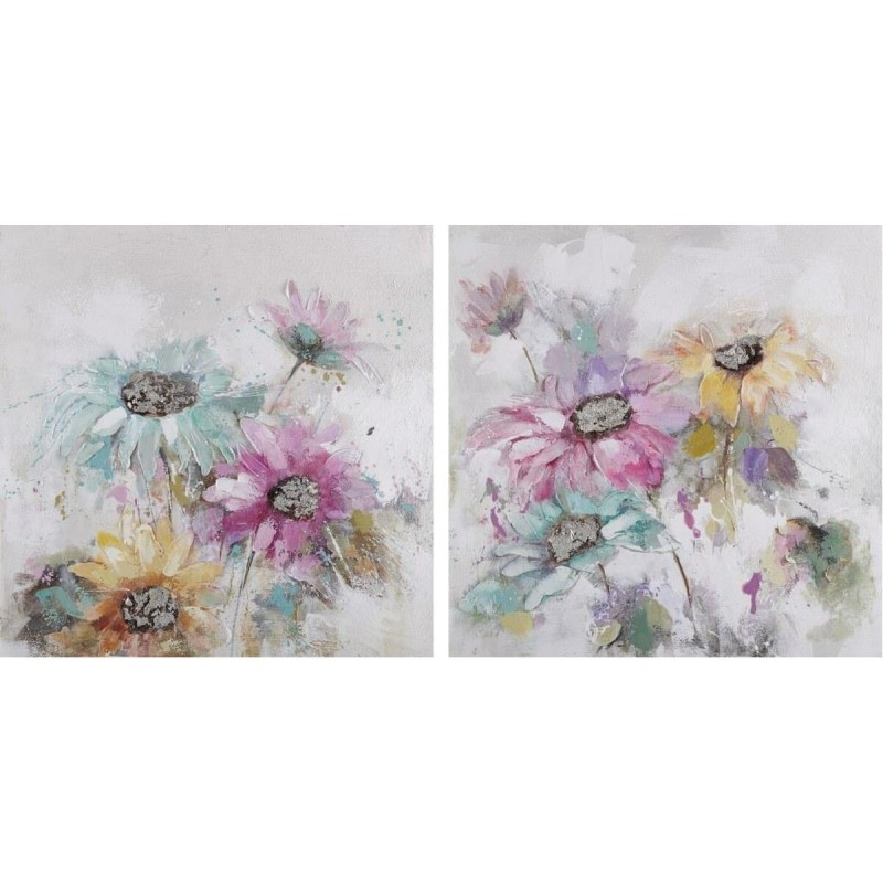 Frame DKD Home Decor Flowers Shabby Chic (100 x 3.5 x 100 cm) (2 Units) - Article for the home at wholesale prices