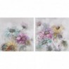 Cadre DKD Home Decor Fleurs Shabby Chic (100 x 3,5 x 100 cm) (2 Unités) - Article pour la maison à prix de gros