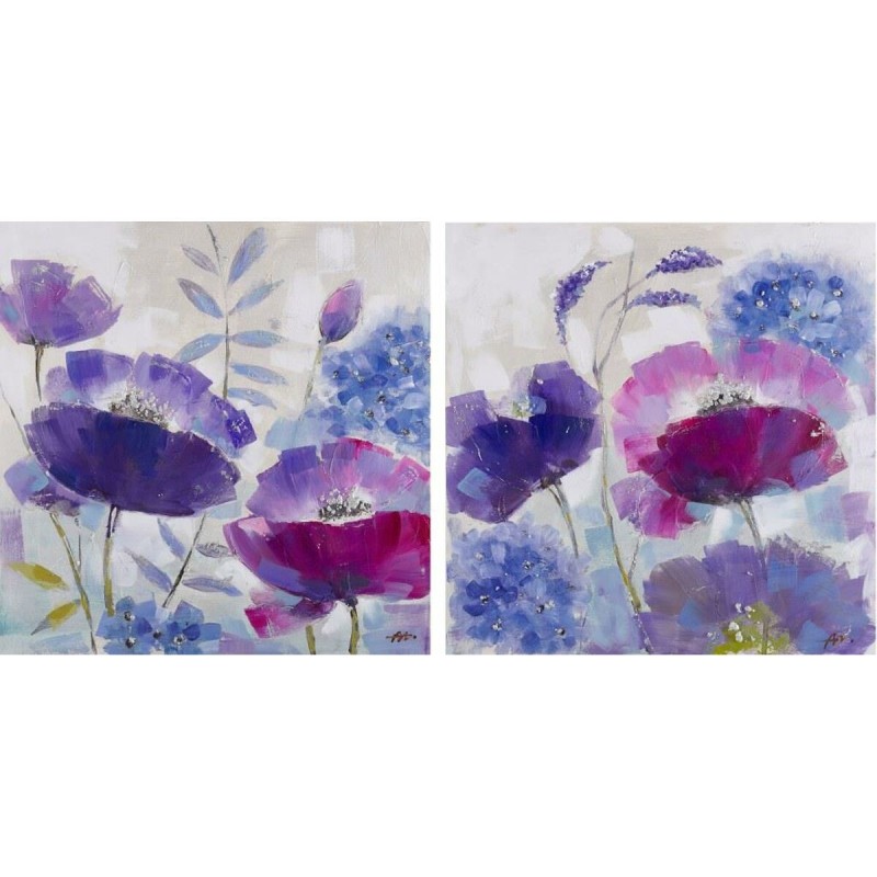 Cadre DKD Home Decor Coquelicot Shabby Chic (80 x 3,5 x 80 cm) (2 Unités) à prix de gros - Article pour la maison à prix grossiste