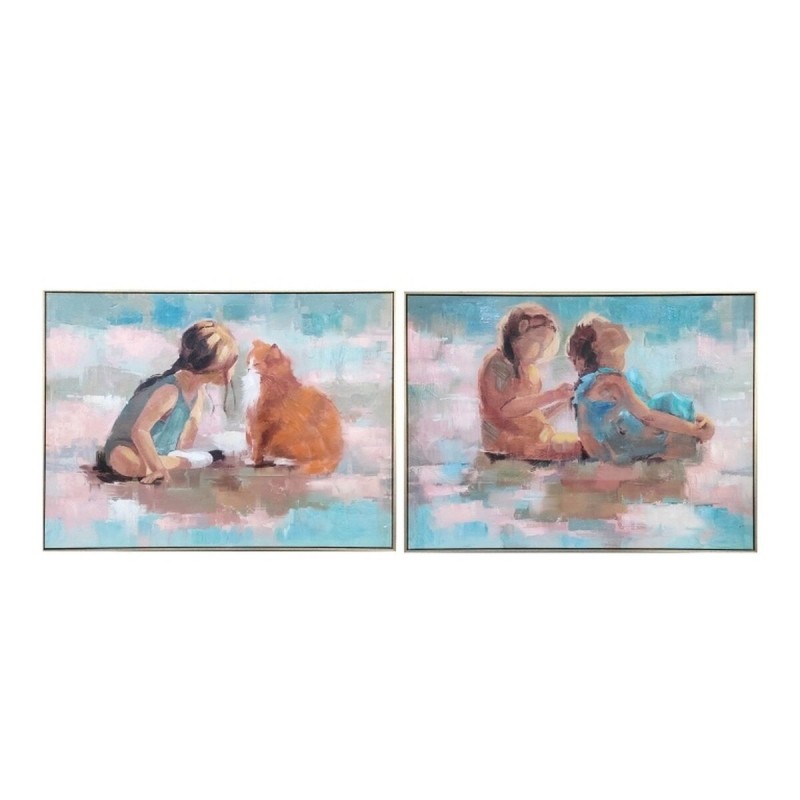 Toile DKD Home Decor Enfants Shabby Chic (80 x 3,5 x 60 cm) (2 Unités) à prix grossiste - Article pour la maison à prix de gros