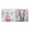Cadre DKD Home Decor Eléphant Moderne (103 x 4,5 x 103 cm) (2 Unités) - Article pour la maison à prix de gros