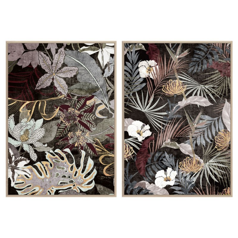 Cadre DKD Home Decor Volets Tropical Feuille d'une plante (83 x 4,5 x 123 cm) (2 Unités) - Article pour la maison à prix grossiste
