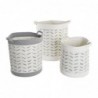 DKD Home Decor Basket Set Cotton Grey (3 Pieces) (35 x 35 x 40 cm) - Article for the home at wholesale prices
