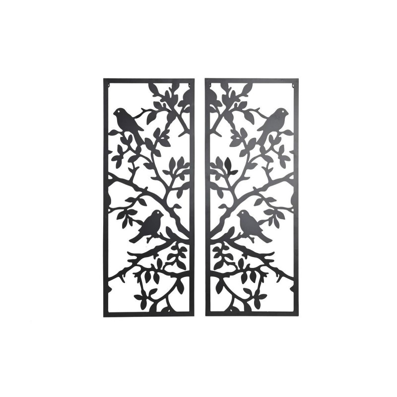 Décoration murale DKD Home Decor (2 Pièces) Métal Oiseaux Shabby Chic (35 x 1,3 x 91 cm) à prix de gros - Article pour la maison à prix grossiste