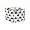 Pouf DKD Home Decor Black White Polyester Leather (45 x 45 x 40 cm) - Article for the home at wholesale prices