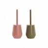 Toilet brush DKD Home Decor Rose Vert PS (12 x 12 x 34.5 cm) (2 Units) - Article for the home at wholesale prices