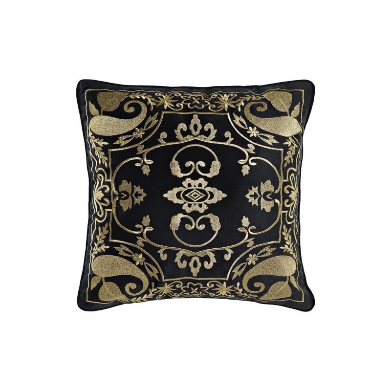 Coussin DKD Home Decor Noir Doré Polyester Arabe (45 x 10 x 45 cm) - Article pour la maison à prix grossiste