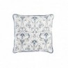 Coussin DKD Home Decor Bleu Polyester Blanc Fleurs (45 x 10 x 45 cm) - Article pour la maison à prix grossiste Coussin DKD Home Decor Bleu Polyester Blanc Fleurs (45 x 10 x 45 cm) - Article pour la maison à prix grossiste