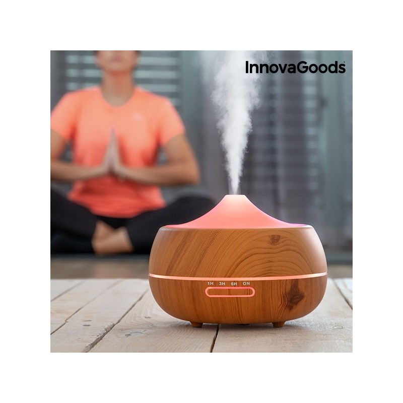 Wooden-Effect LED Aroma Diffuser Humidifier InnovaGoods - Article for the home at wholesale prices