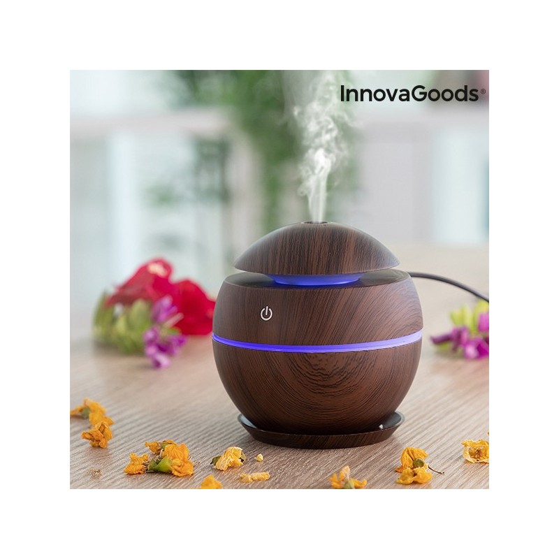 Mini humidificateur diffuseur d'arômes Dark Walnut InnovaGoods - Article pour la maison à prix grossiste