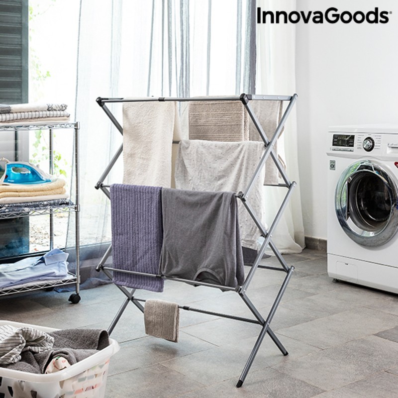 InnovaGoods Fold & Stretch Metal Clothes Dryer with 3 Cloxy Heights (11 Bars) - Article for the home at wholesale prices