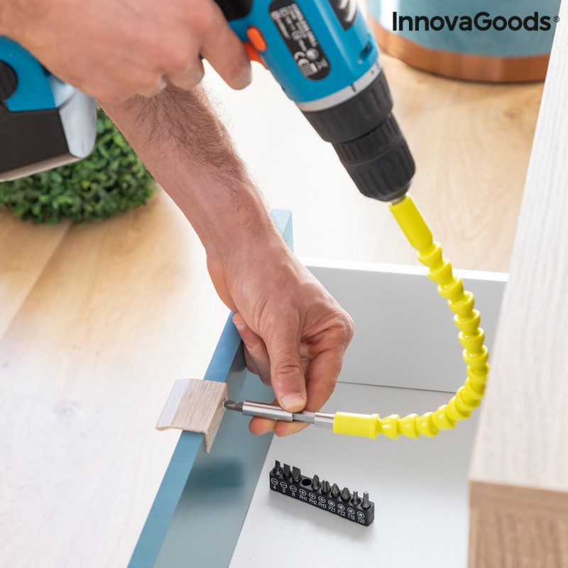 Flexible Magnetic Screwdriver Extension with Drillex Accessories InnovaGoods - Article for the home at wholesale prices