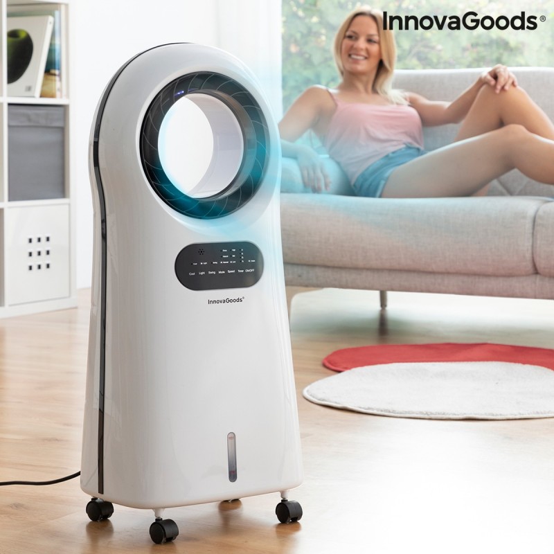 Evaporative Air Conditioner Bladeless Ionizer with LED Evareer InnovaGoods - Article for the home at wholesale prices