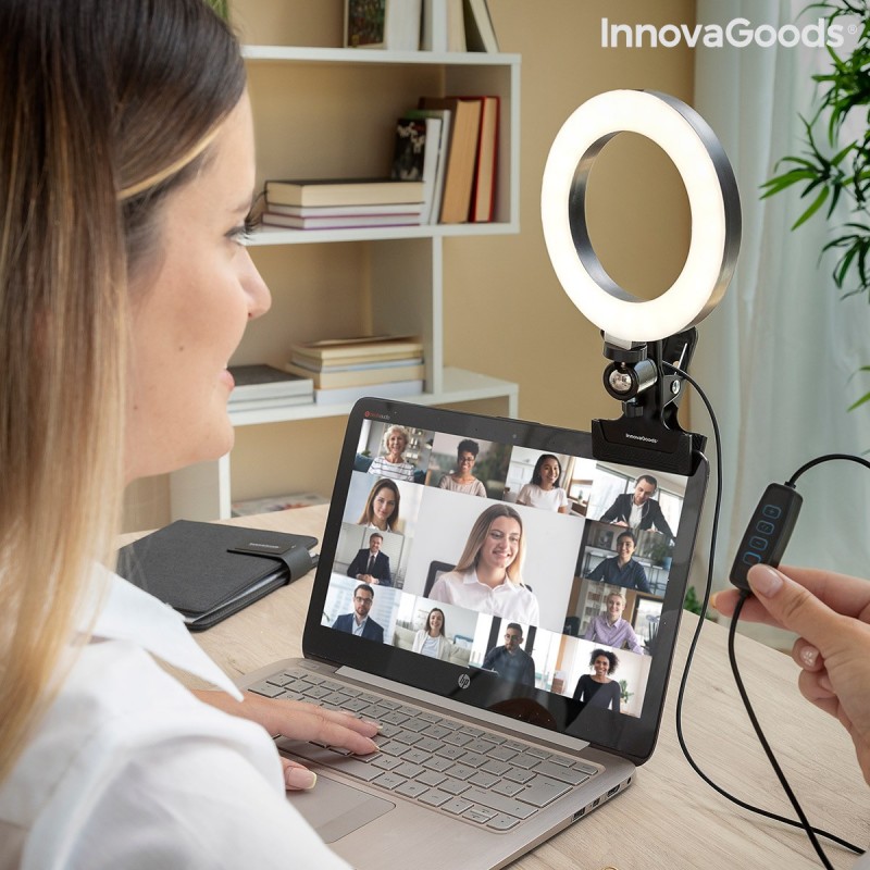 Anneau Lumineux Selfie avec Clip de Support Lumahoop InnovaGoods - Produits Innovagoods à prix de gros