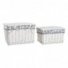DKD Home Decor Polyester wicker basket set (45 x 35 x 30 cm) - Article for the home at wholesale prices