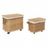 DKD Home Decor wicker basket set (48 x 33 x 43 cm) - Article for the home at wholesale prices