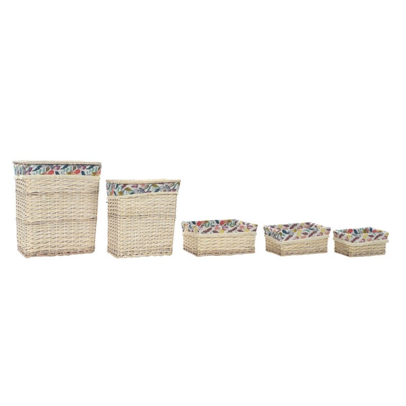 Set de basket DKD Home Decor Polyester osier (47 x 35 x 56 cm) - Article pour la maison à prix grossiste