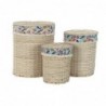 Laundry basket DKD Home Decor Polyester wicker (46 x 46 x 56 cm) (3 pcs) - Article for the home at wholesale prices