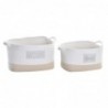 Set de basket DKD Home Decor Coton (43 x 30 x 23 cm) - Article pour la maison à prix de gros