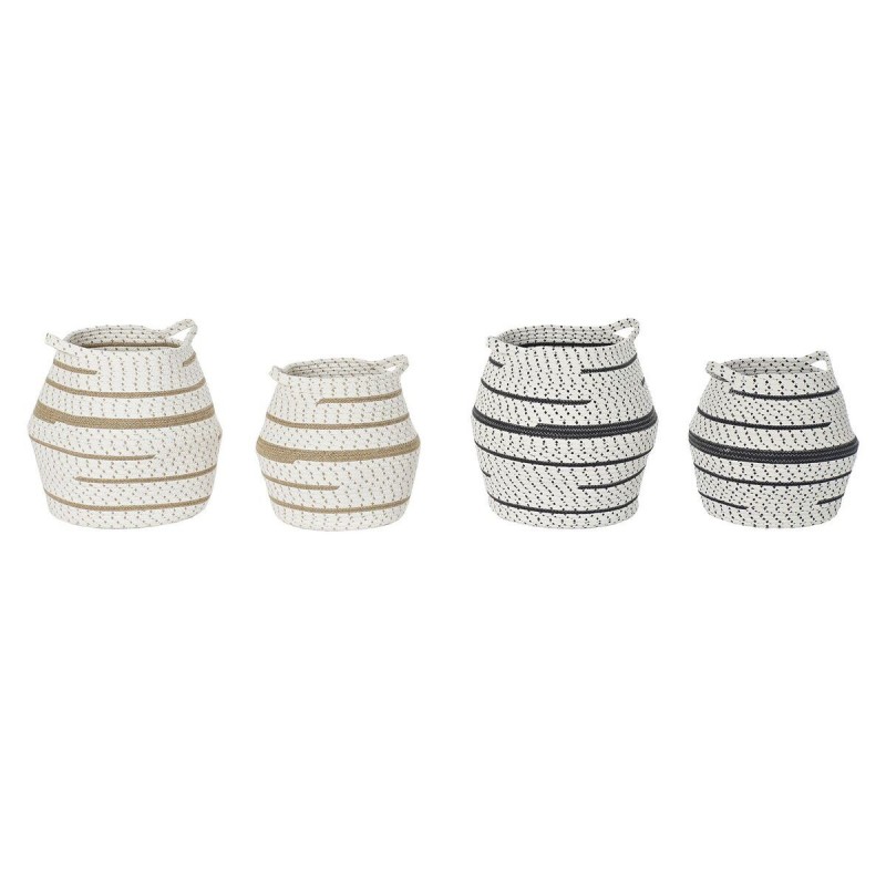 Set de basket DKD Home Decor Coton Jute (40 x 40 x 40 cm) (2 Unités) - Article pour la maison à prix de gros