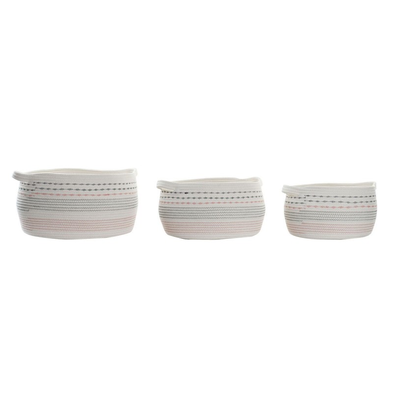 Set de basket DKD Home Decor Coton (52 x 43 x 25 cm) - Article pour la maison à prix grossiste
