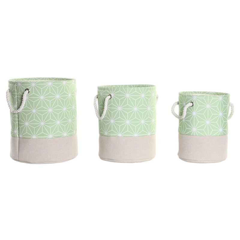 Set de basket DKD Home Decor Polyester EVA Géométrique (30 x 30 x 35 cm) - Article pour la maison à prix grossiste