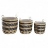 Set de basket DKD Home Decor Polyester Colonial Fibre (38 x 38 x 36 cm) - Article pour la maison à prix grossiste