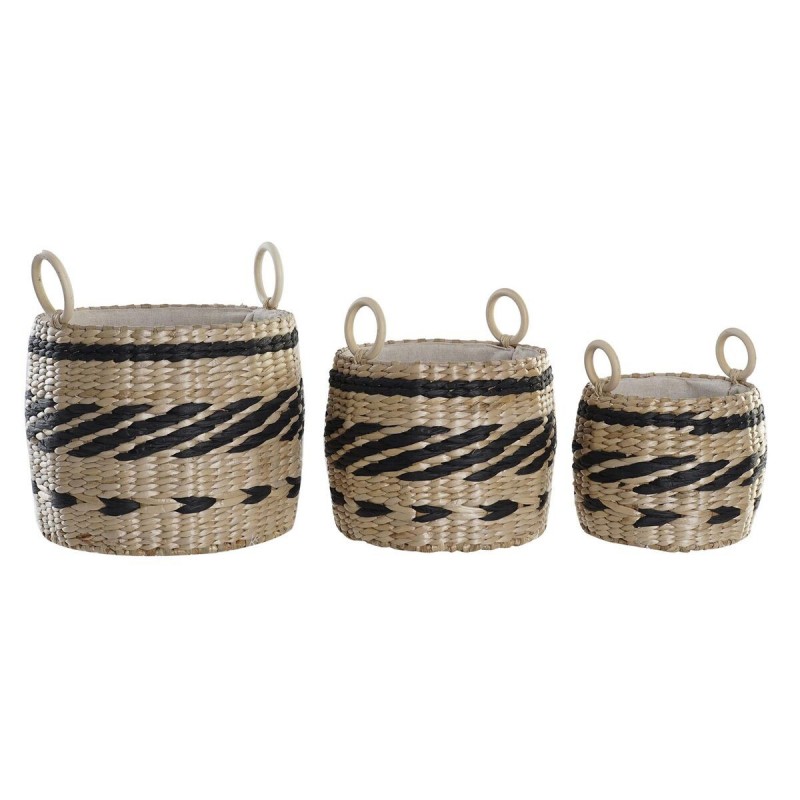 DKD Home Decor Polyester Colonial Fibre basketball set (30 x 30 x 25 cm) - Article for the home at wholesale prices