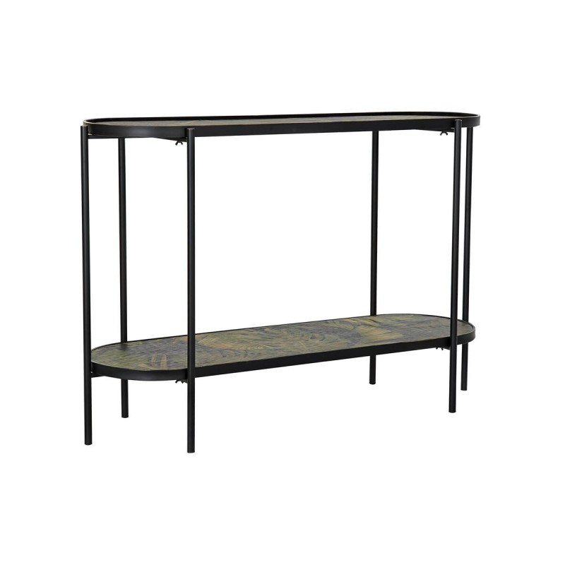 Console DKD Home Decor Black Metal MDF Tropical Green (120 x 41 x 80 cm) - Article for the home at wholesale prices