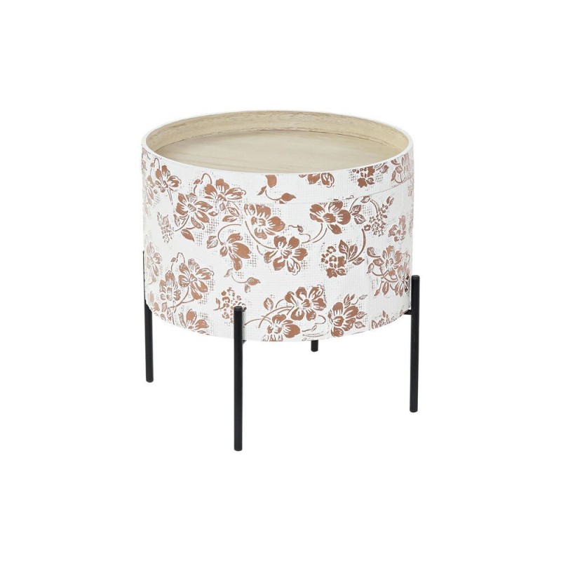 Side table DKD Home Decor Black Metal MDF White (38 x 38 x 39 cm) - Article for the home at wholesale prices