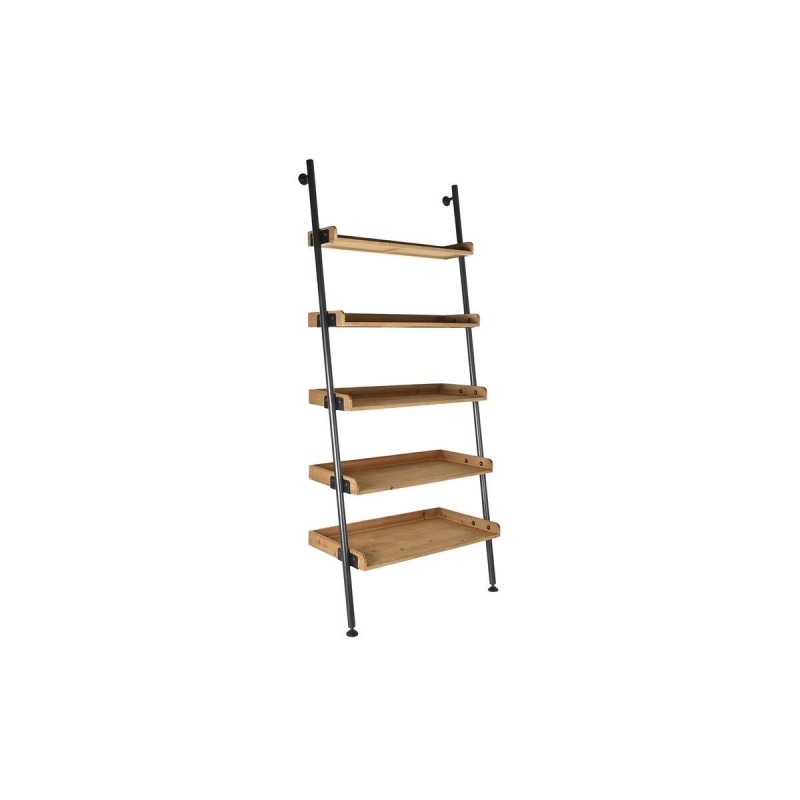 Shelf DKD Home Decor Natural Fir Black Metal (86 x 45 x 200 cm) - Article for the home at wholesale prices