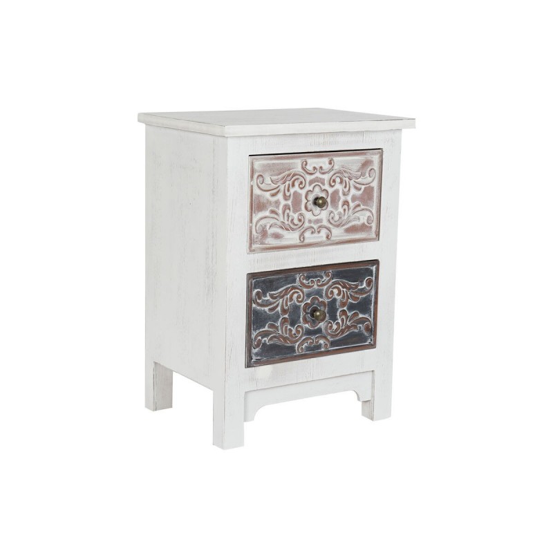 Night Table DKD Home Decor White Floral Wood (48 x 36 x 67 cm) - Article for the home at wholesale prices